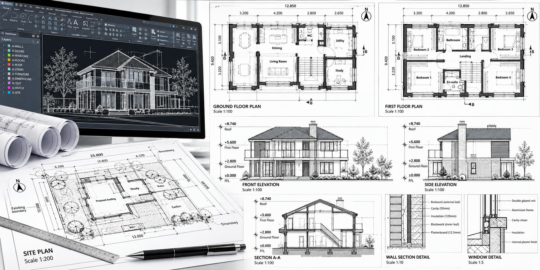 CAD Drawings – Peter Angel Detailed CAD drawings showing building plans, elevations, sections and technical information