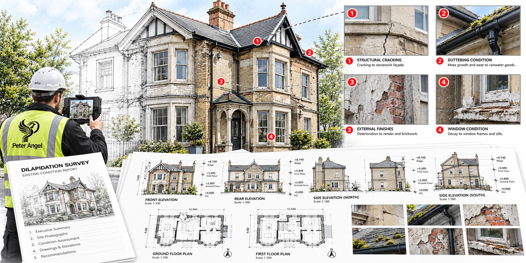 Dilapidation Surveys – Peter Angel Dilapidation survey documenting building defects, damage and existing property condition