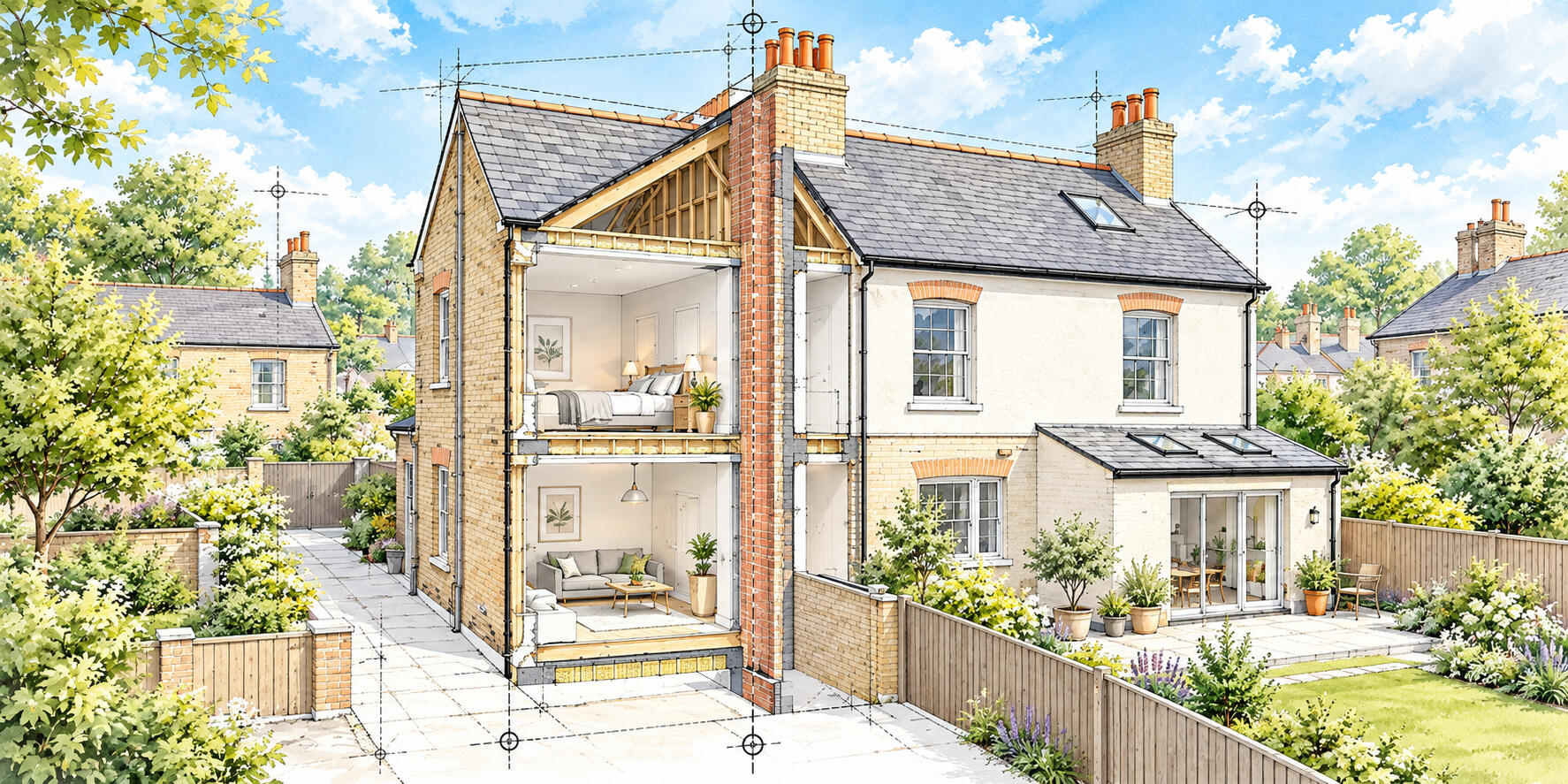Party wall survey documenting the existing condition of adjoining properties before construction